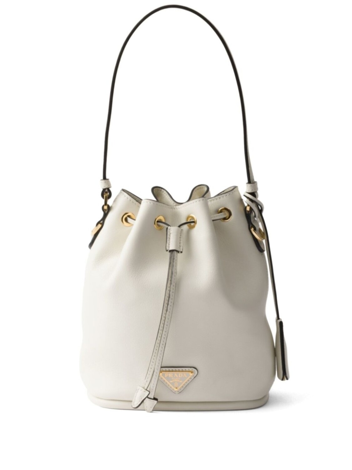

Мини-сумка-ведро из кожи Prada, белый