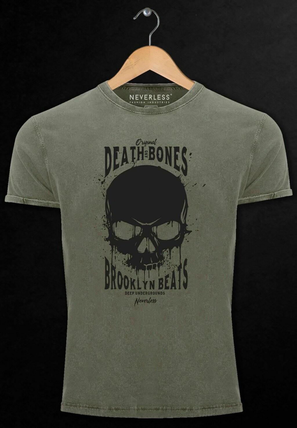 

Футболка с принтом VINTAGE PRINT SKULL DEATH A Neverless, оливковый