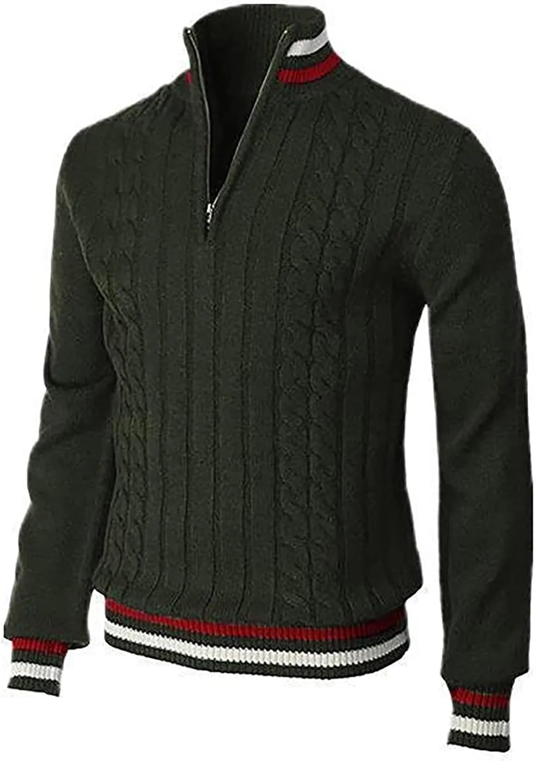 

Свитер-полузип мужской Casual Business с длинным рукавом и воротником-стойкой, Wool Heavyweight Knit, Slim Fit, Vintage Pullover