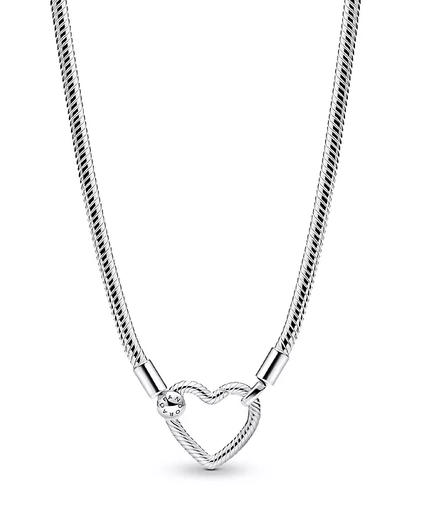 

Ожерелье из стерлингового серебра с застежкой в виде сердца в виде змеи Pandora, silver