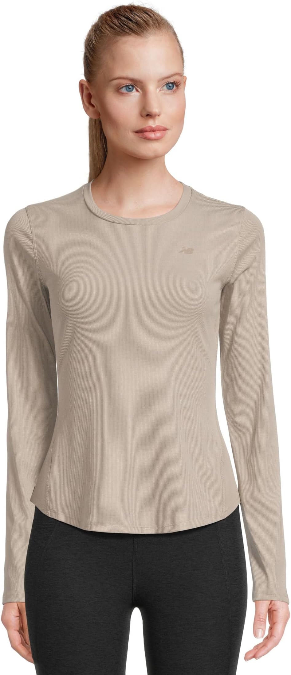 

Лонгслив New Balance Micro-Rib Long Sleeve, цвет Arid Stone