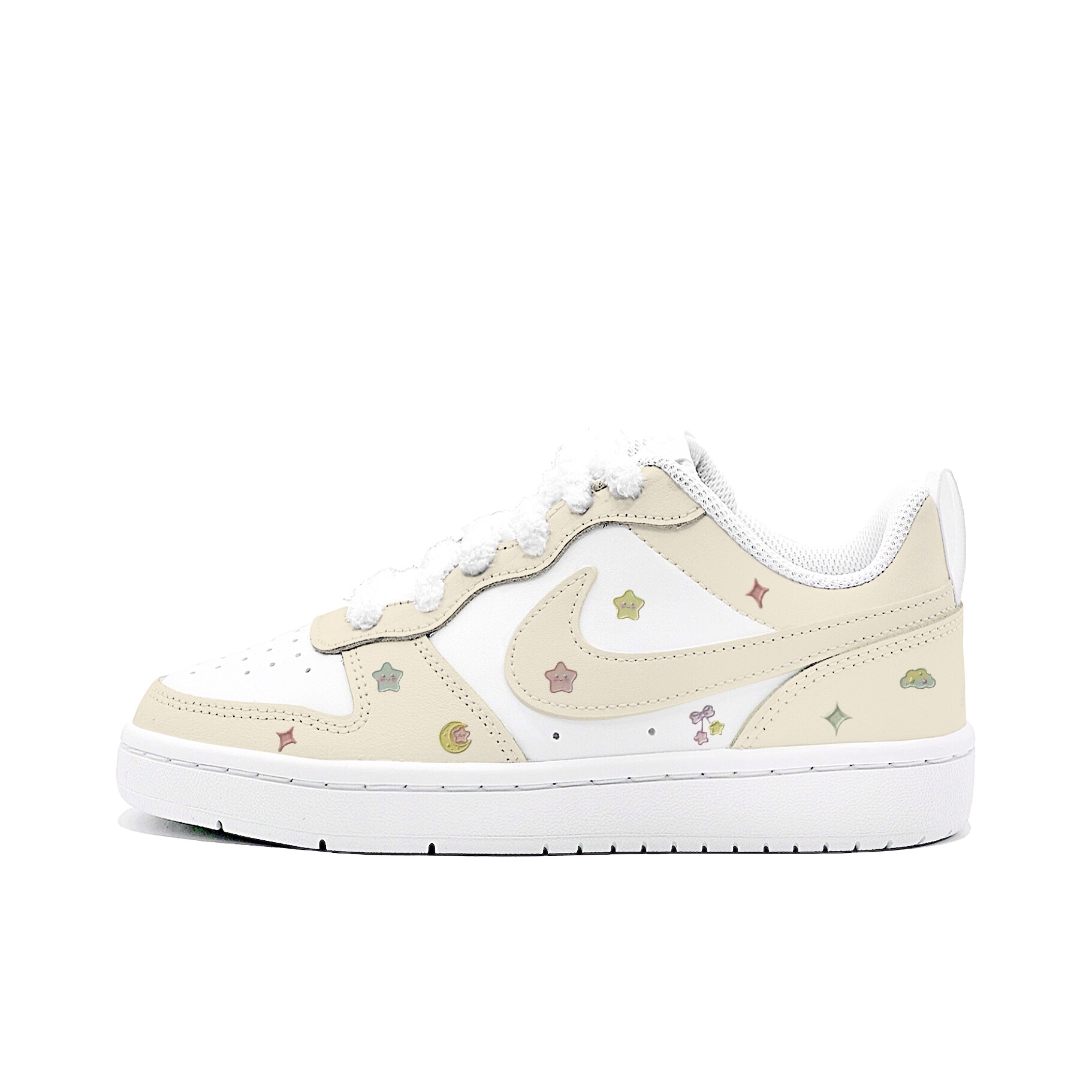 

Nike Court Borough Cream Apricot Star Sleep, Gaibei Manufacturing Slip Resistant Low top Kids' Skateboarding Shoes