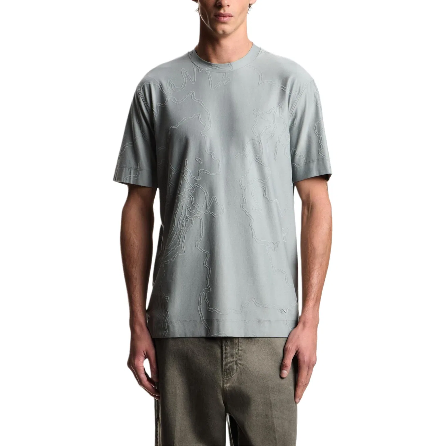 Футболка текстурированная EMPORIO ARMANI, Gray — фото 4