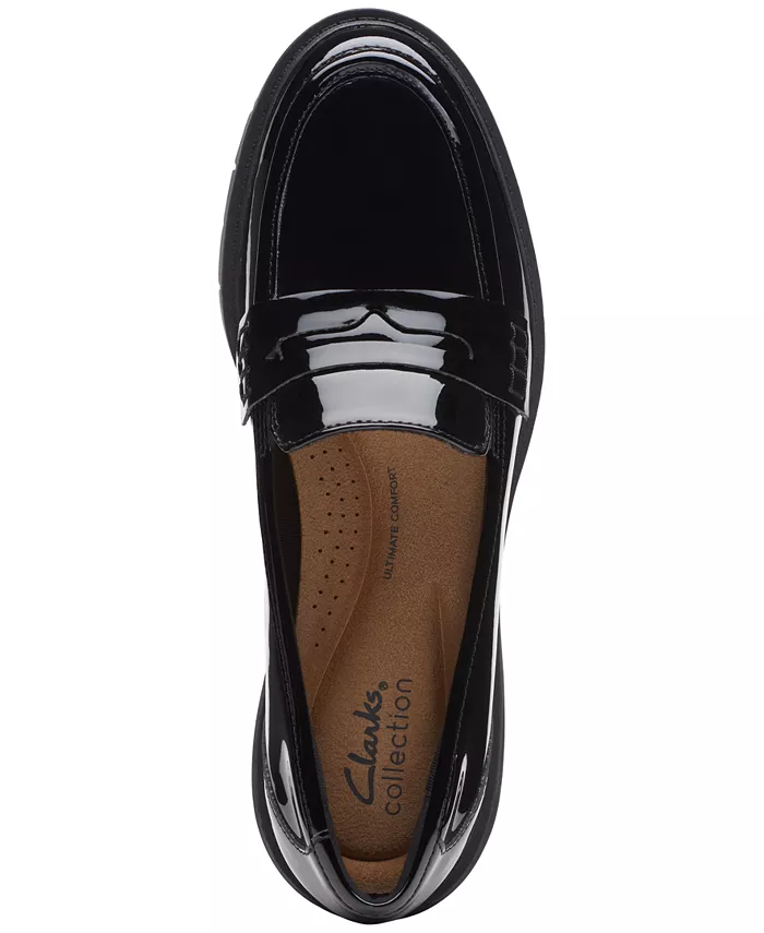 Женские лоферы Westlynn Ayla с круглым носком и прорезью для монетки Clarks, черный — фото 4