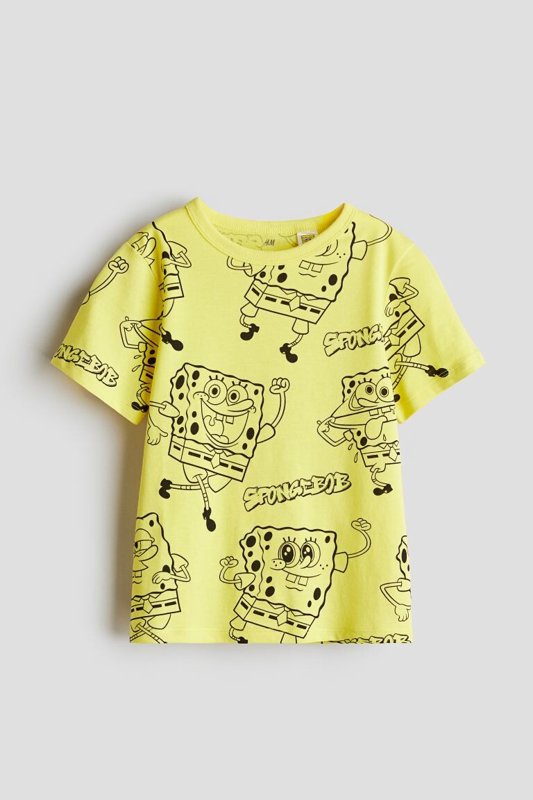 

Хлопковая футболка с принтом H&M, желтый