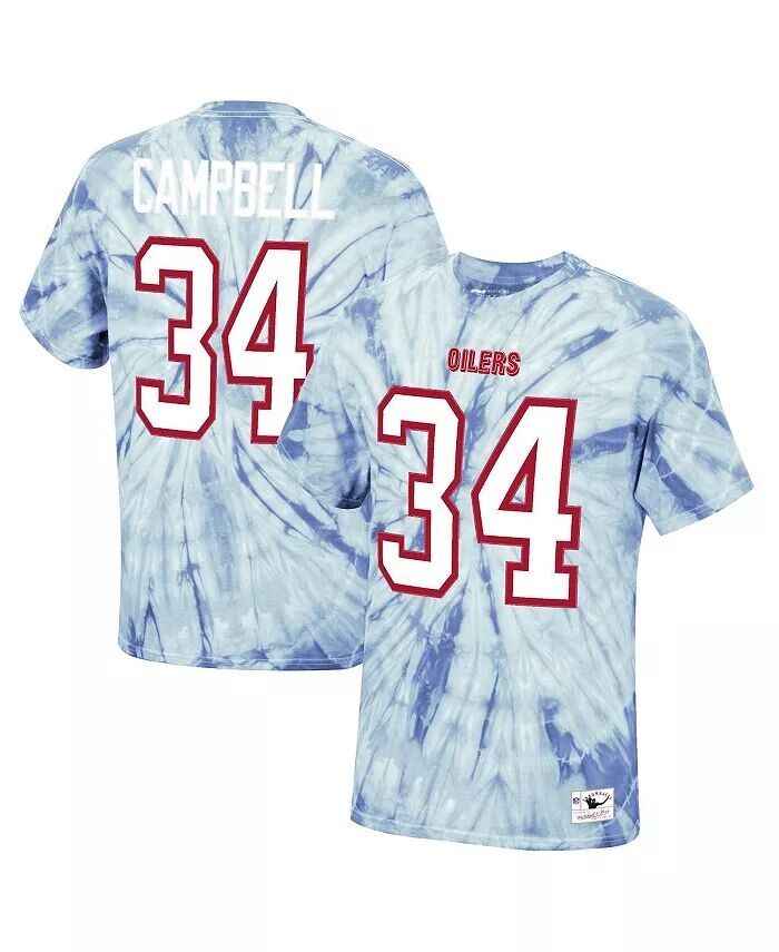 

Мужская футболка Earl Campbell Light Blue Houston Oilers с именем и номером игрока на пенсии Mitchell & Ness