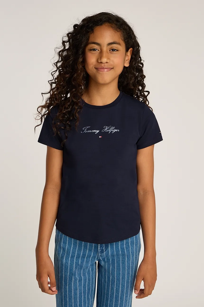 

Хлопковая футболка для детей Tommy Hilfiger, темно-синий