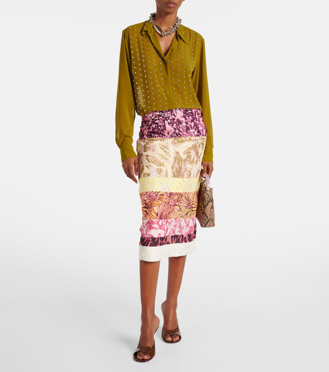 Босоножки Bulle 105 из лаковой кожи Dries Van Noten, темно-коричневый — фото 3