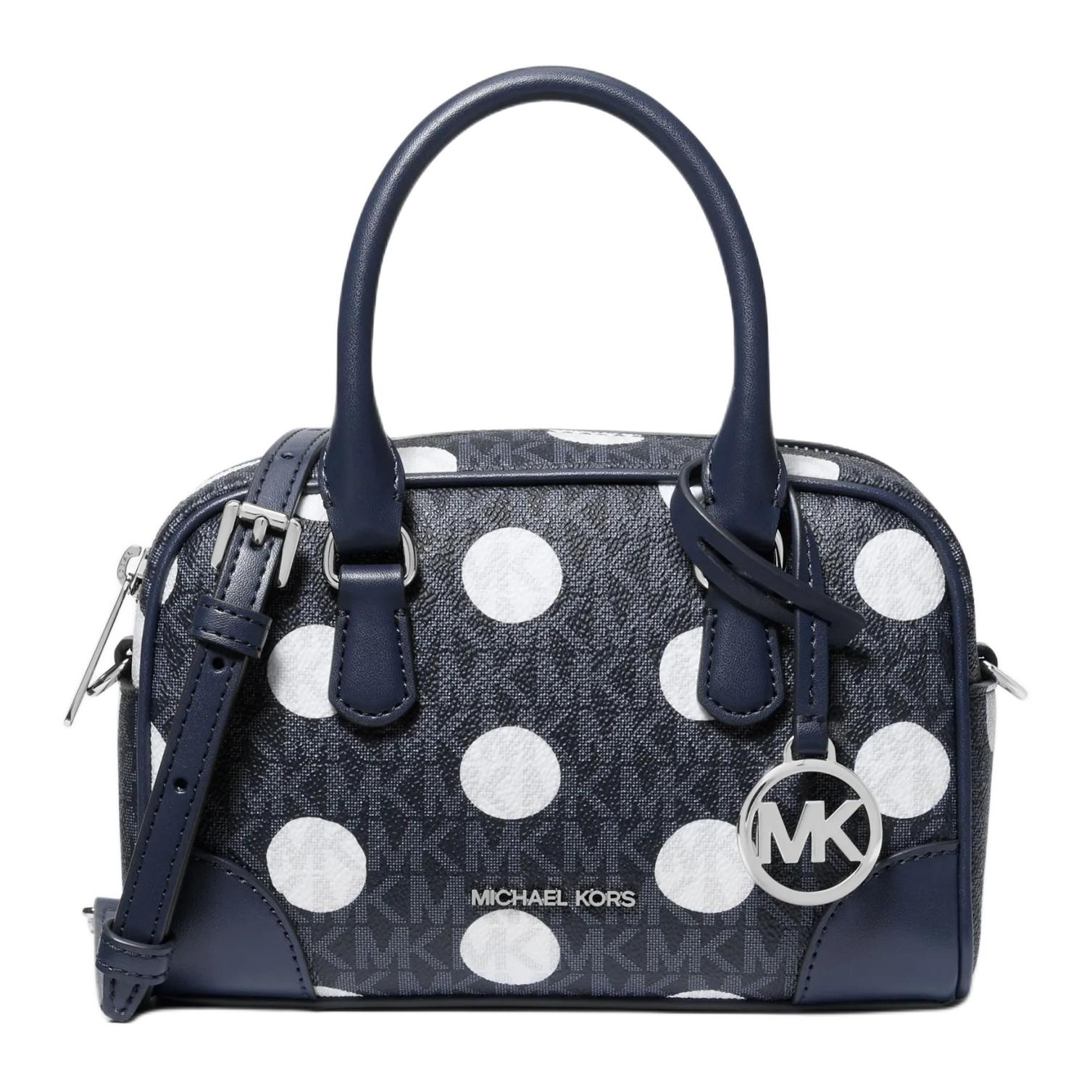 

MICHAEL KORS Искусственная кожаная сумка через плечо, кроссбоди, женская сумочка Extra Small, Marine Blue & White