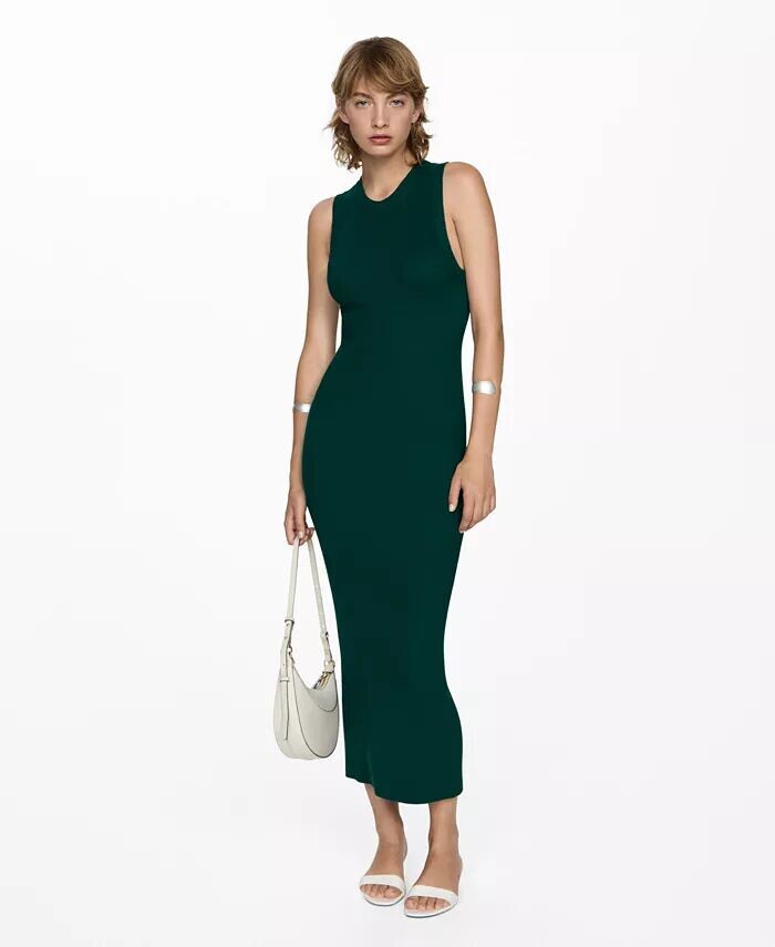 

Женское трикотажное длинное платье MANGO, зеленый