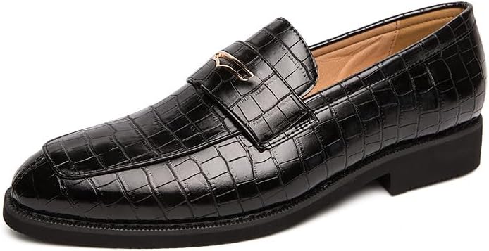 

Мужские лоферы Santimon, классические повседневные туфли, кожаные туфли-лоферы с крокодиловым тиснением для бизнеса, слипоны для мужчин, черный