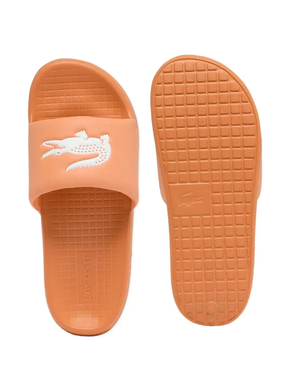 Подавайте шлепанцы с тиснением под крокодила Lacoste, оранжевый — фото 3
