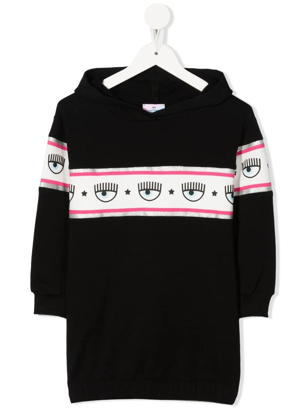 

Платье-худи с логотипом Chiara Ferragni Kids, черный