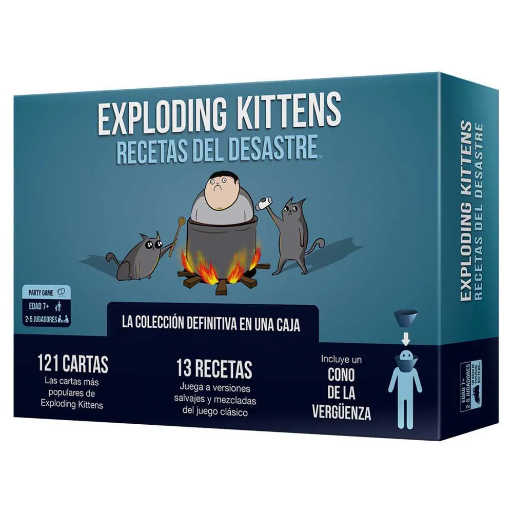 

Карточная игра Asmodee Exploding Kittens Recetas Del Desastre (испанская версия), серебряный