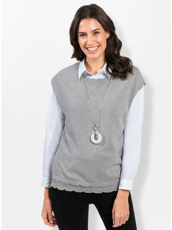 

Жилет-свитер в меланжевом цвете серо-каменного цвета WITT WEIDEN