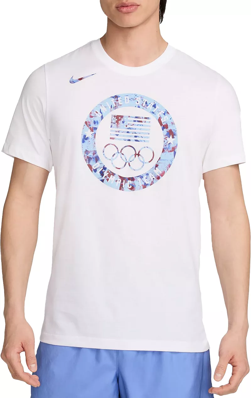 

Мужская футболка Nike Sportswear USA Club Puck с рисунком, белый