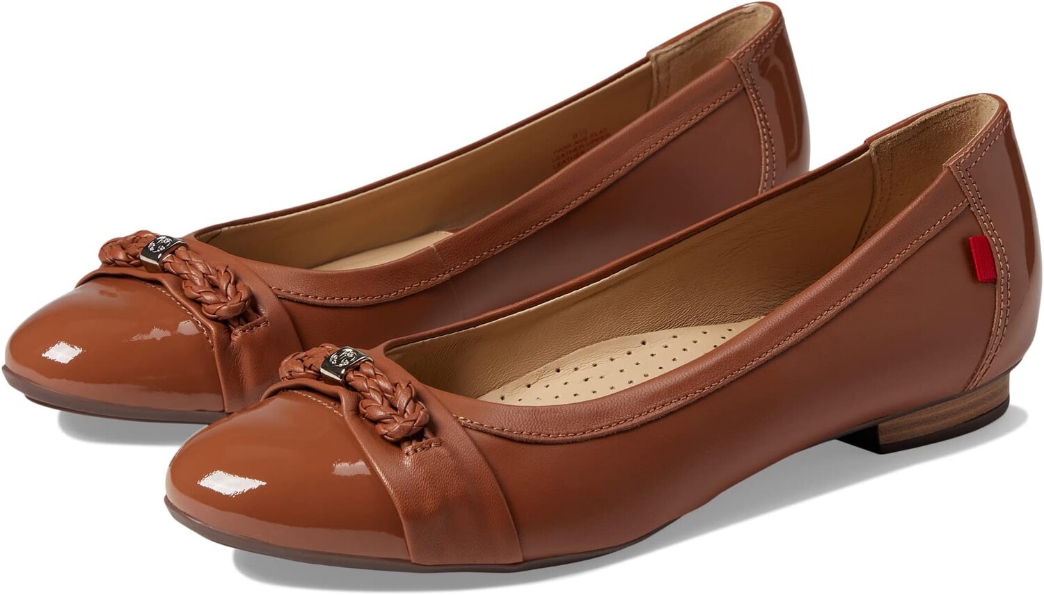 Балетки Park Ave Flat Marc Joseph New York, цвет Cognac Nappa/Patent