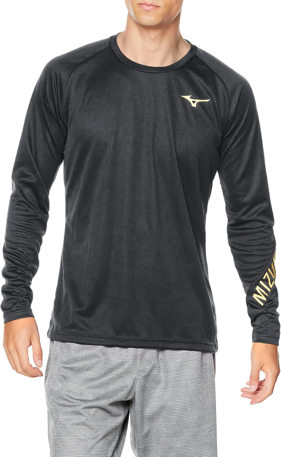 

Волейбольная толстовка Mizuno V2MA2533 Basic Practice Shirt с длинным рукавом, черный/золотой