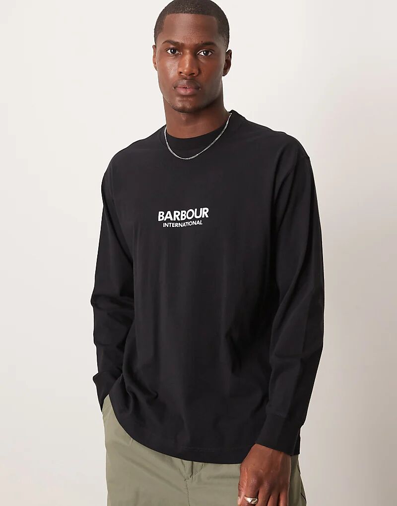 

Футболка с длинным рукавом и принтом OS черного цвета Barbour International