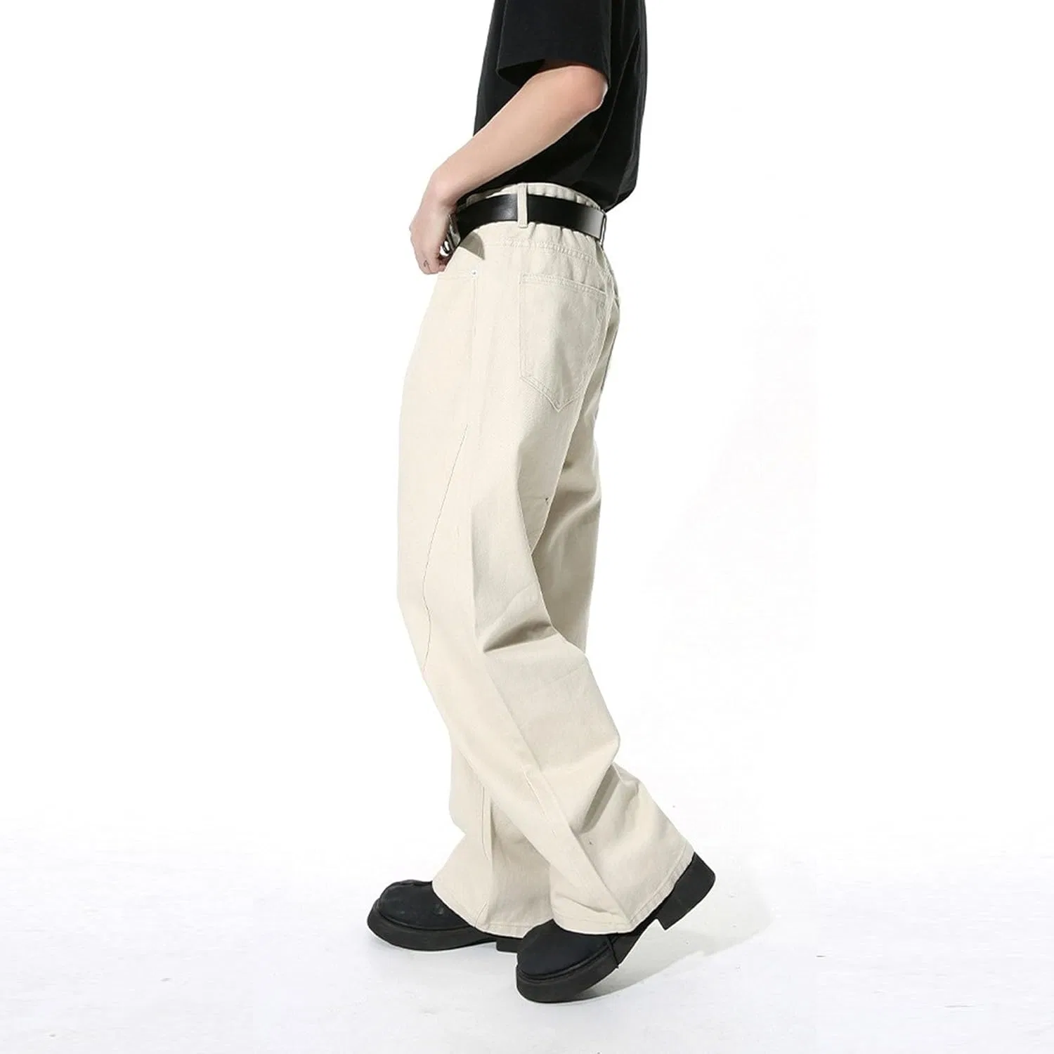 Джинсы свободные, дышащие, повседневные, Абрикос 4 — фото 3