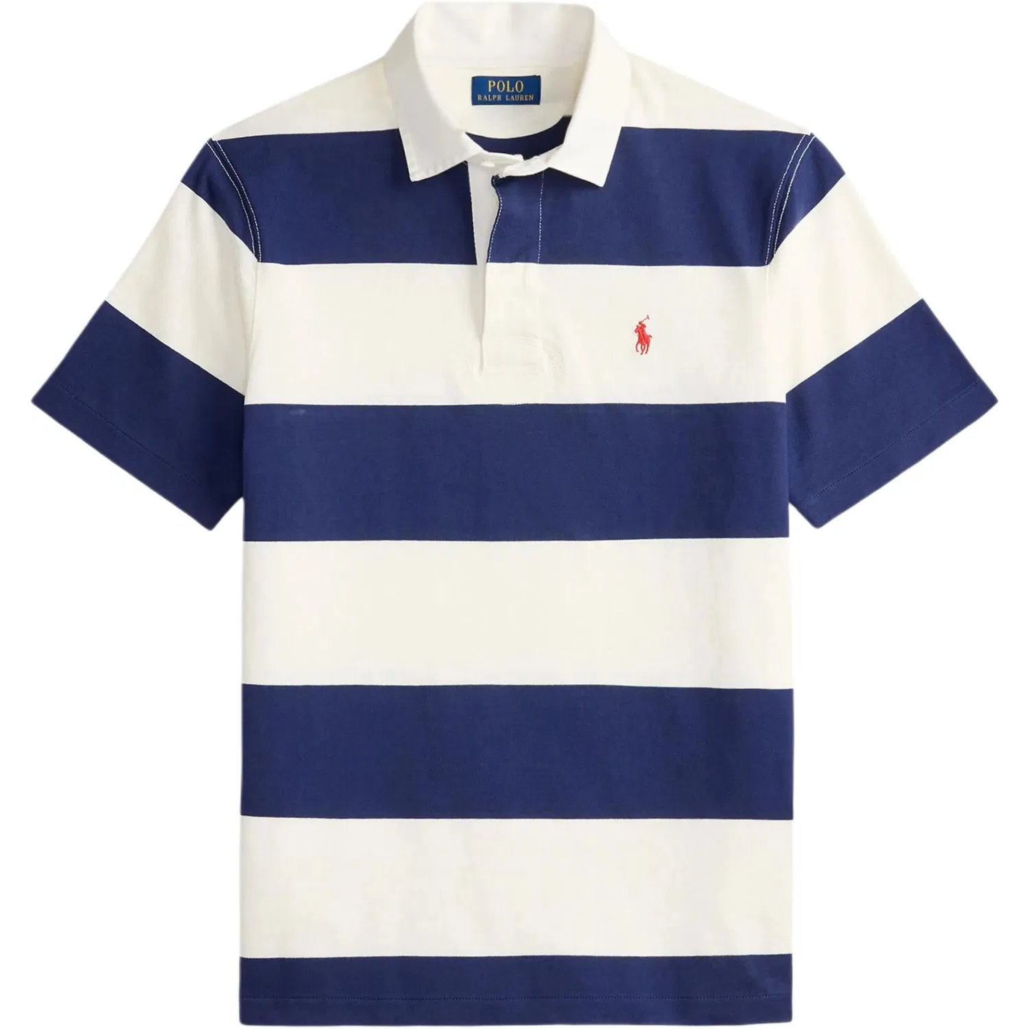 Поло с коротким рукавом в полоску Polo Ralph Lauren синее