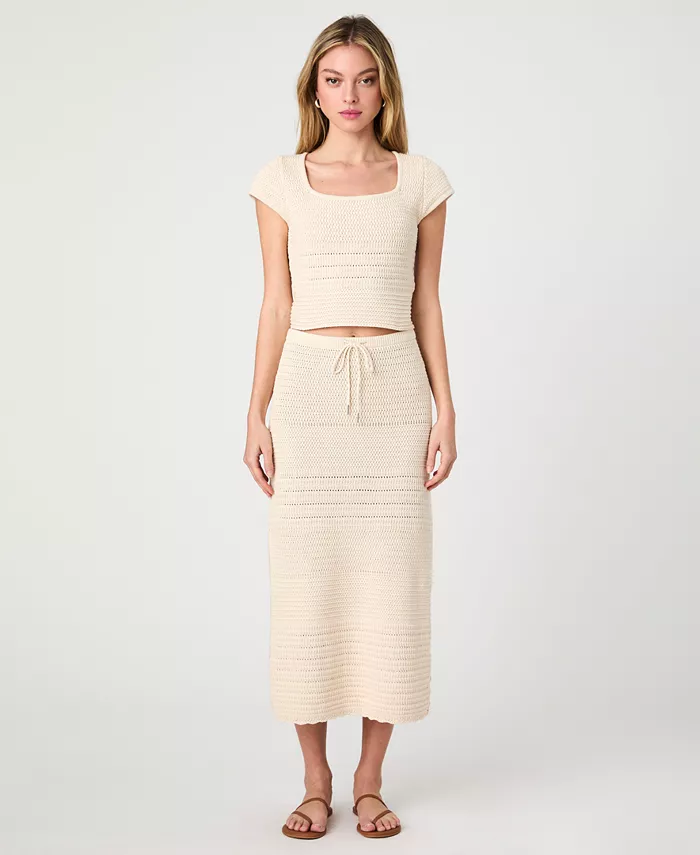 

Женский топ Nellis Cotton Collage с короткими рукавами и юбка Nellis Cotton с боковыми разрезами French Connection, черный