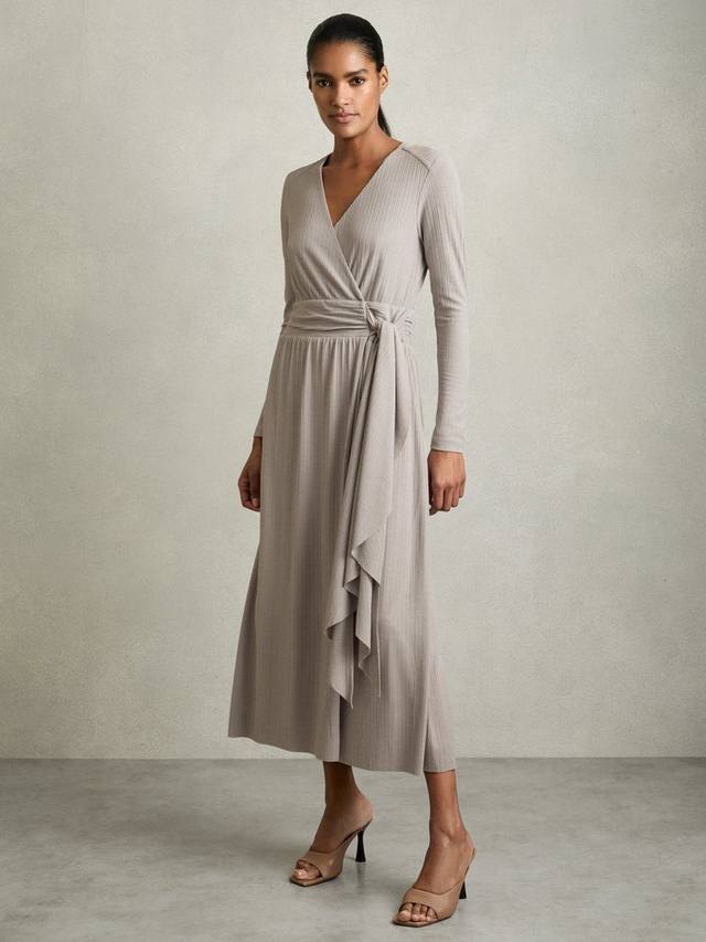 

Миди-платье из джерси с запахом от мэдлин Reiss, цвет Mid Grey