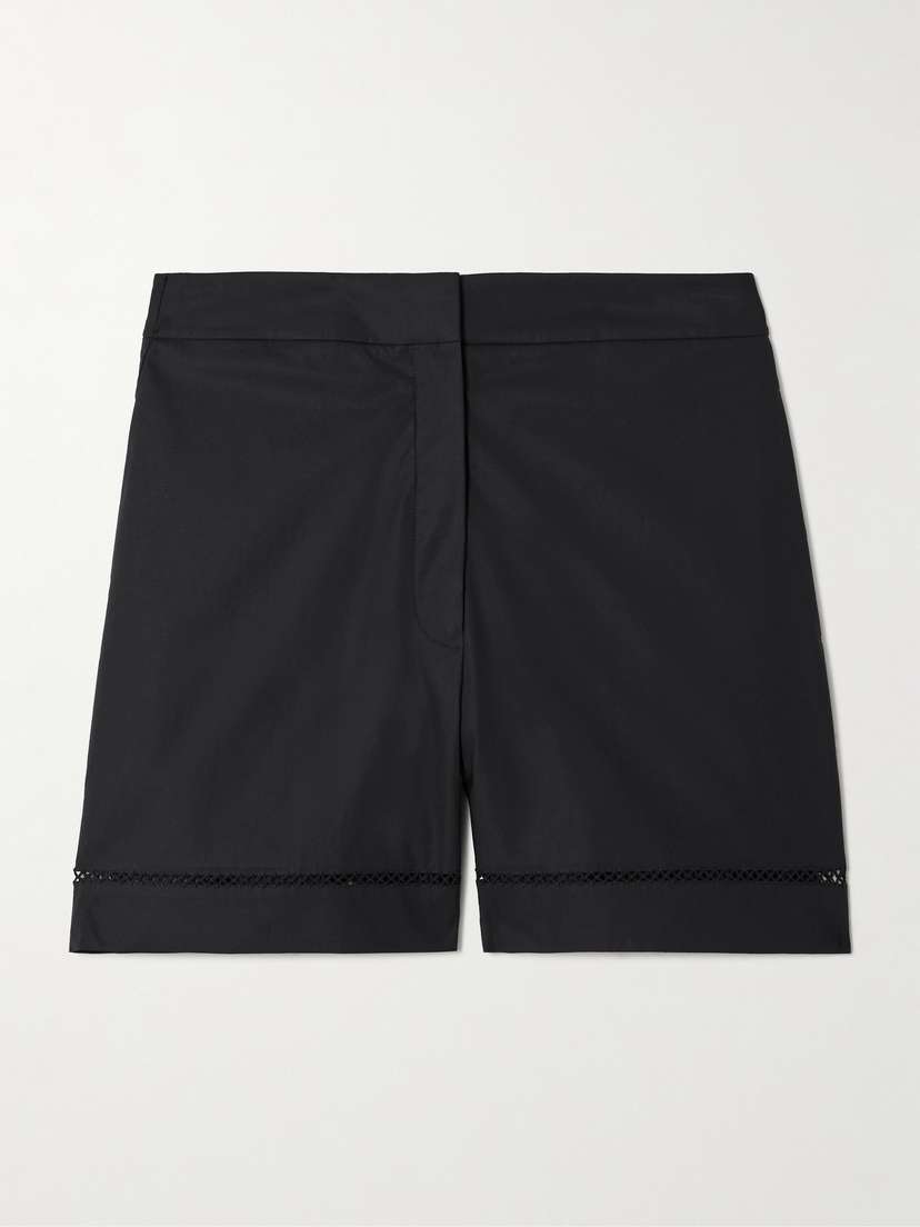 

Шорты из хлопчатобумажной поплиновой смеси с кружевной отделкой Theory, синий