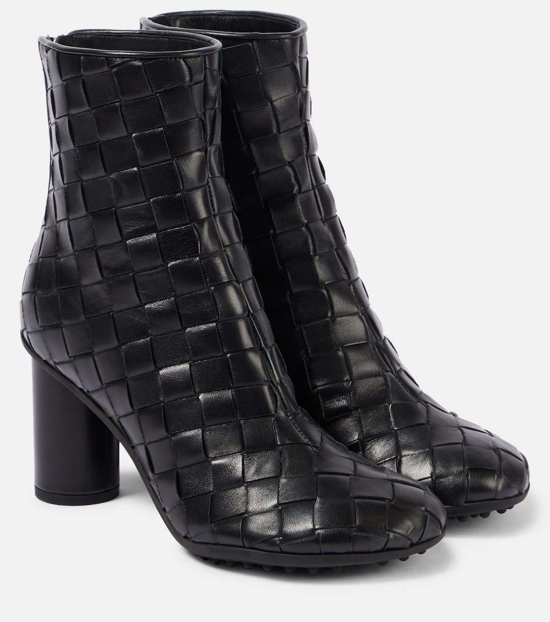 Ботильоны из кожи Intrecciato Bottega Veneta, черный