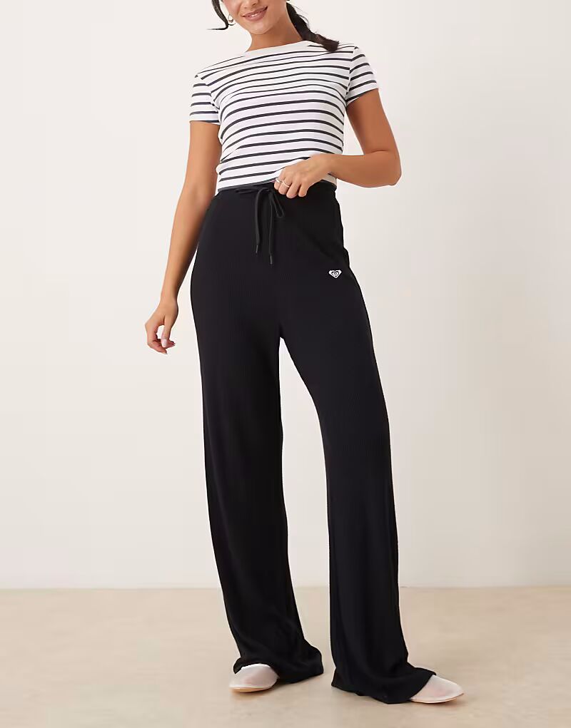 

Спортивные брюки Rise & Vibe New Rib Wide Leg Roxy, темно-серый