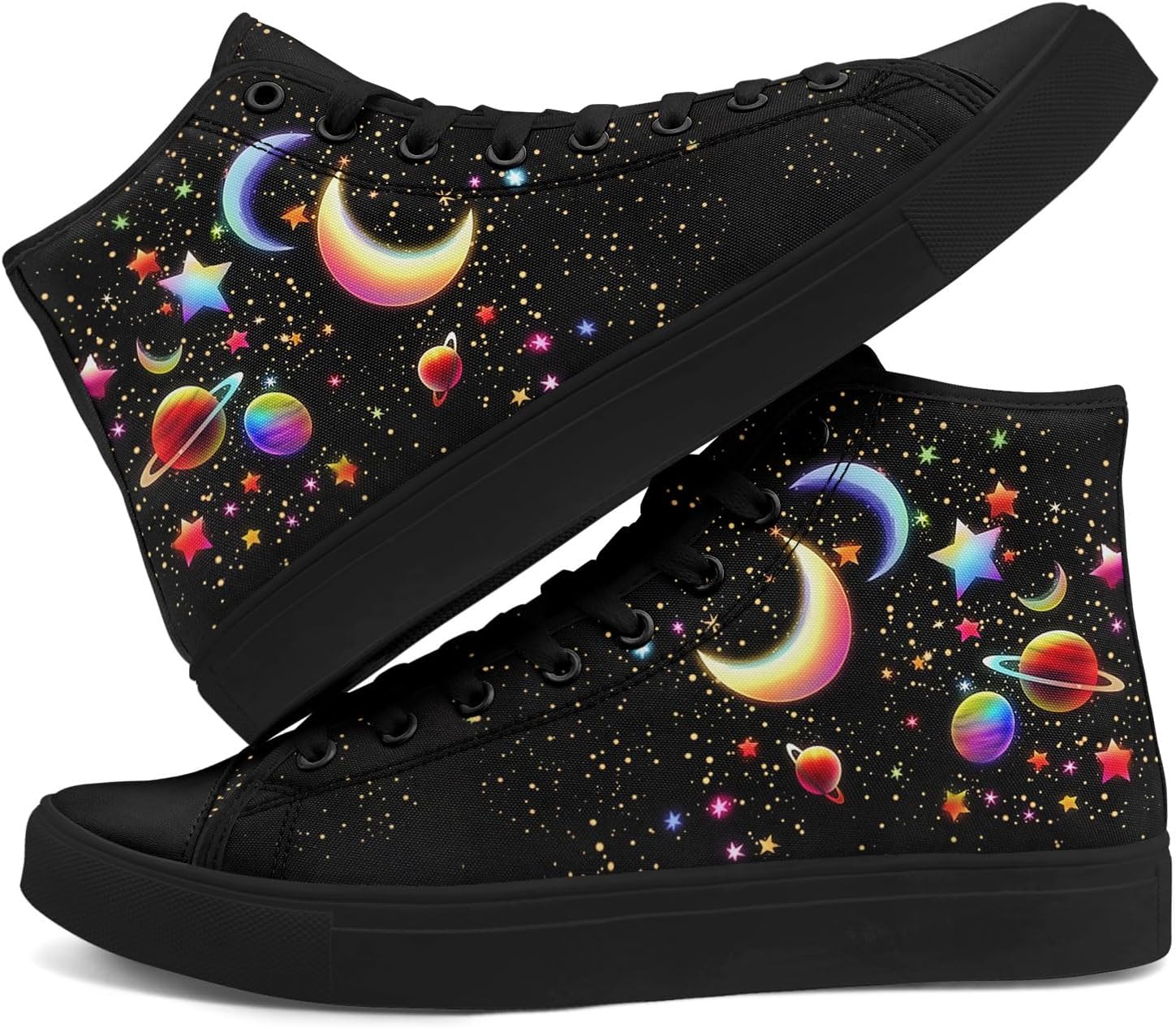 Высокие кеды на платформе AWSOLE MoonStar из хлопка для женщин, мужчин и молодежи, модная легкая обувь, стильные повседневные плоские кроссовки для ходьбы, черный/оранжевый/голубой/бежевый/светло-голубой — фото 4