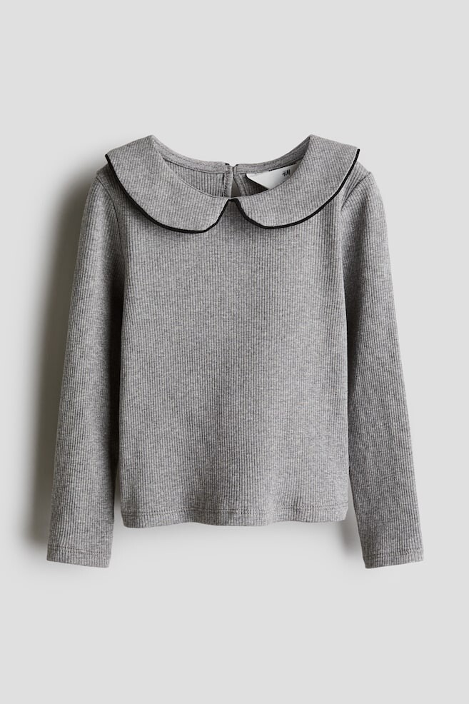 

Рубашка из джерси с воротником H&M, серый