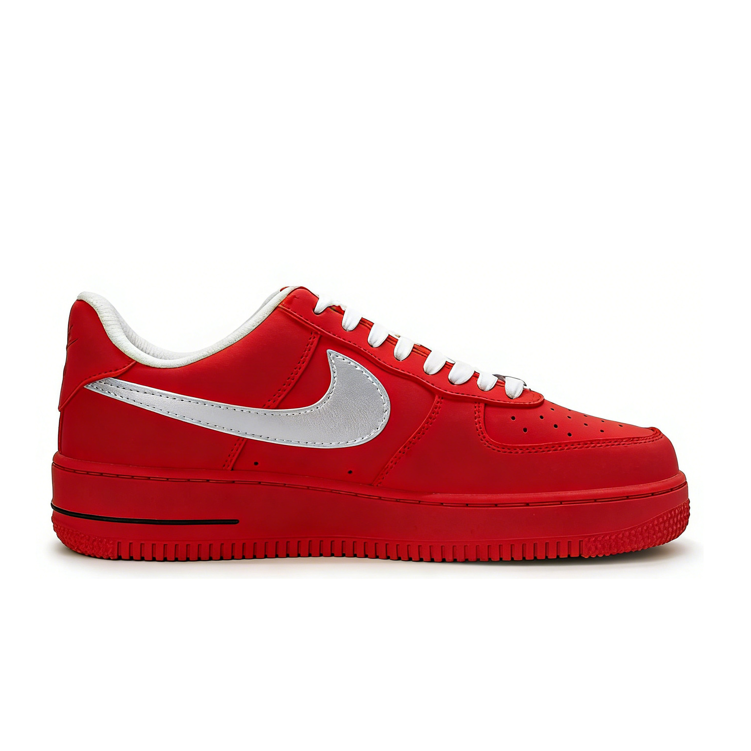 Air Force 1 Fiery Declaration, модные универсальные, индивидуализированные, классические винтажные кроссовки низкие с покрытием из коровьей кожи Nike, red — фото 3