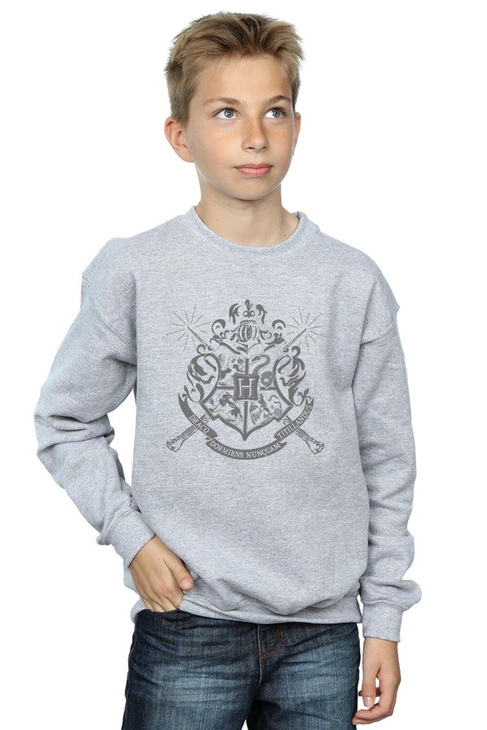 

Толстовка с гербом Хогвартса Wands Harry Potter, серый