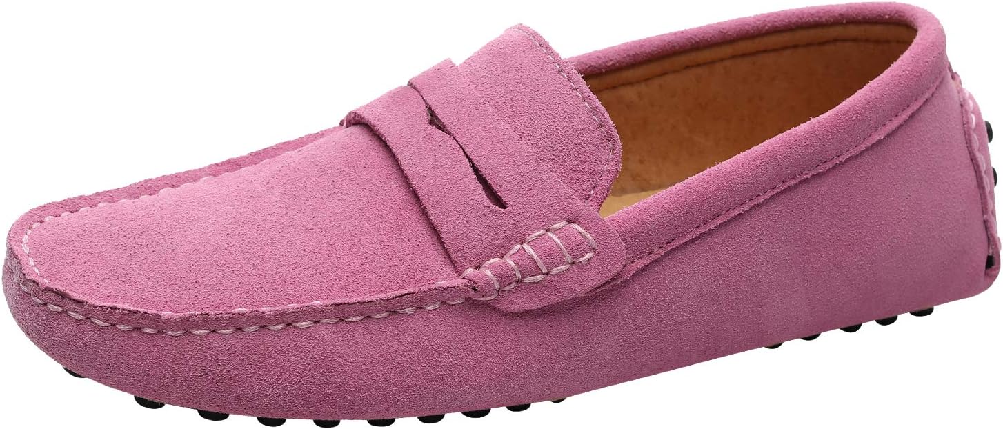 

Мужские замшевые кожаные лоферы ANUFER, удобные мокасины, розовый