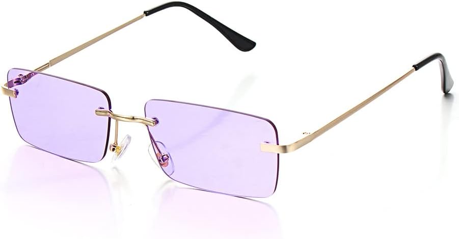 

Модные солнцезащитные очки прямоугольной оправы без рамки, винтажный дизайн, унисекс, ретро-оправа, градиентные очки, защита от УФ-излучения UV400, размер 6, A MTZJH, One Color