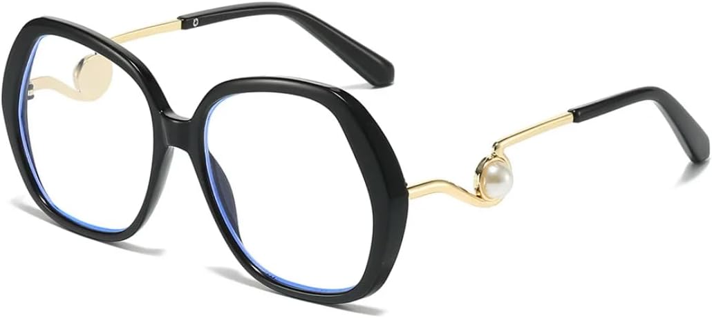 

Женские солнцезащитные очки с многоугольными боковыми жемчужными вставками и металлической оправой неправильной геометрической формы, с аксессуарами на дужках TVTBBVV, 3247-c1 Blue Light