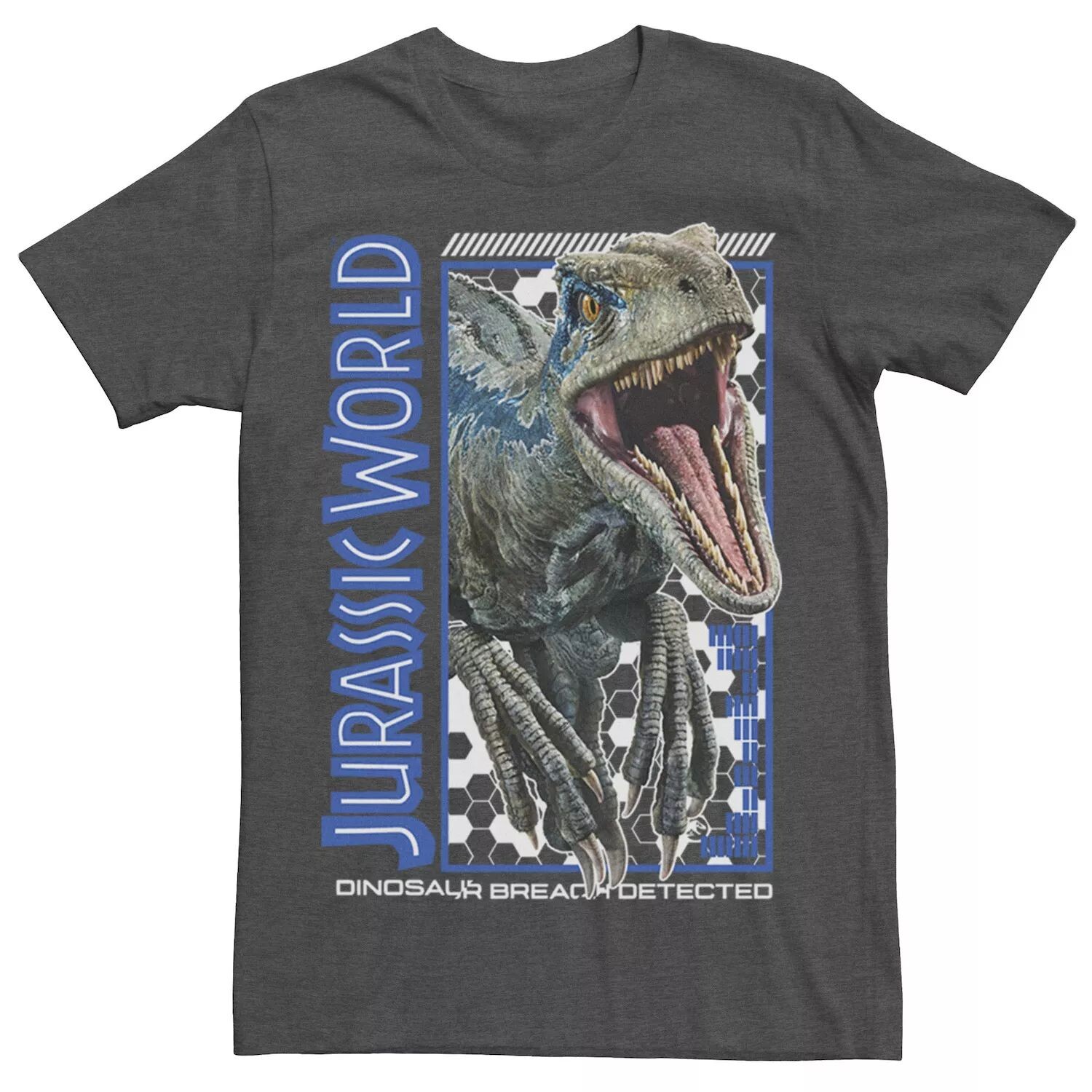 

Мужская синяя футболка Jurassic World Dino Breach Licensed Character, Синий, Мужская синяя футболка Jurassic World Dino Breach Licensed Character
