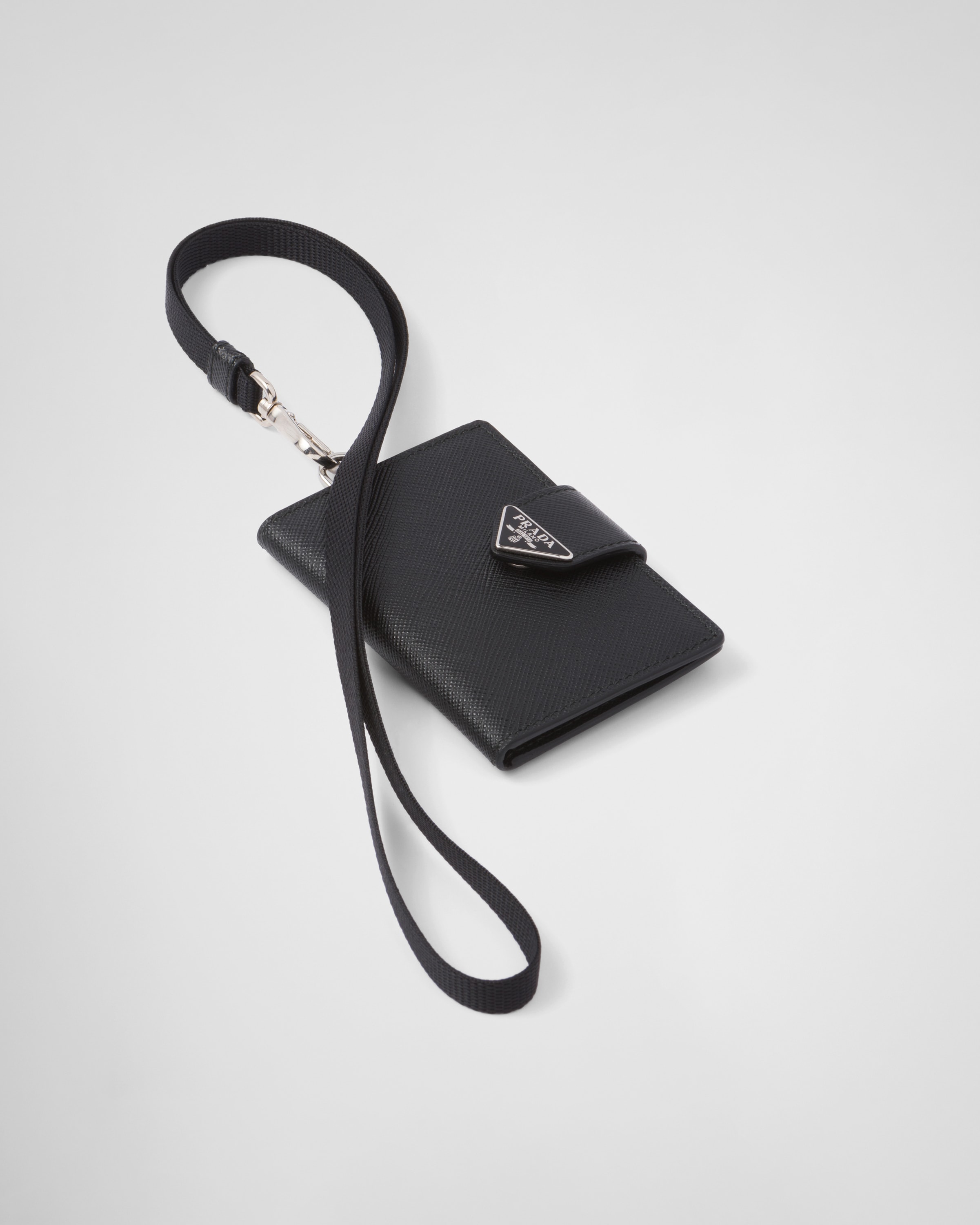 

Картхолдер из сафьяновой кожи Prada, черный