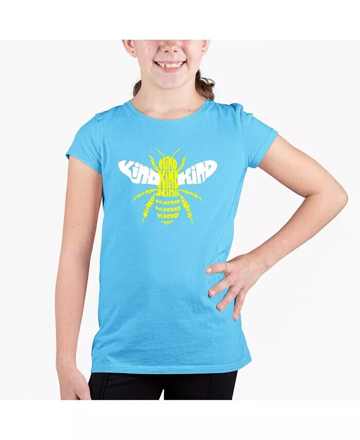 

Футболка с надписью Big Girl Word Art - Bee Kind LA Pop Art, синий
