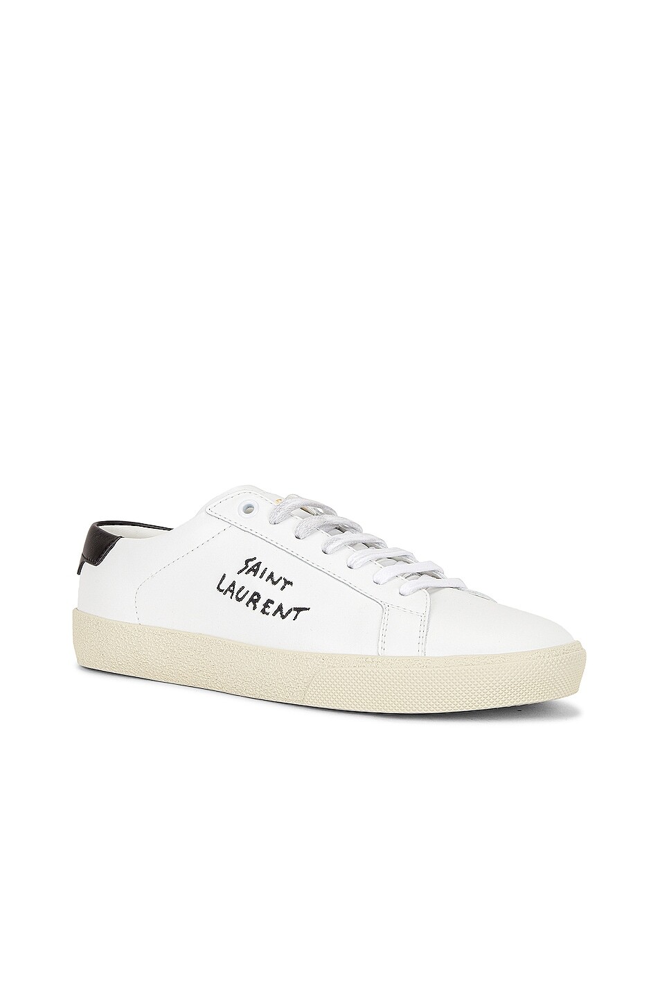 Классические фирменные кроссовки Court Saint Laurent, цвет Blanc Optique & Nero — фото 2