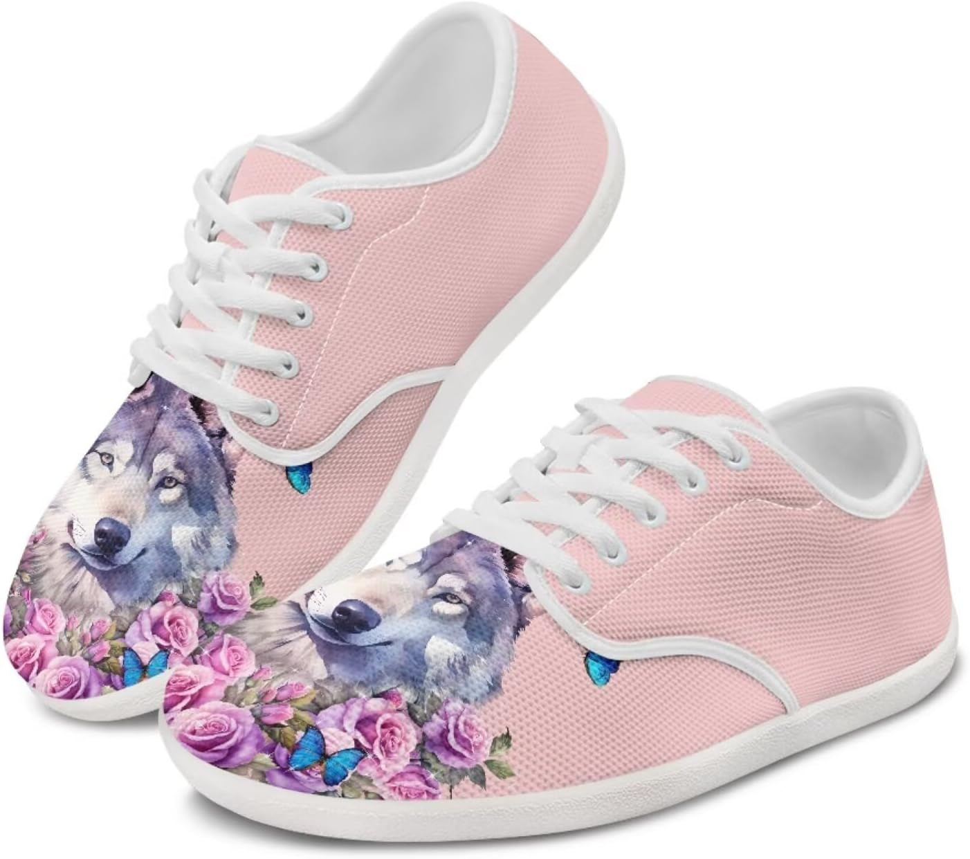 

Мужские спортивные туфли Chaqlin с животным принтом, низкие кеды, модные классические шнуровки, дышащие теннисные туфли, Roses Butterfly Wolf