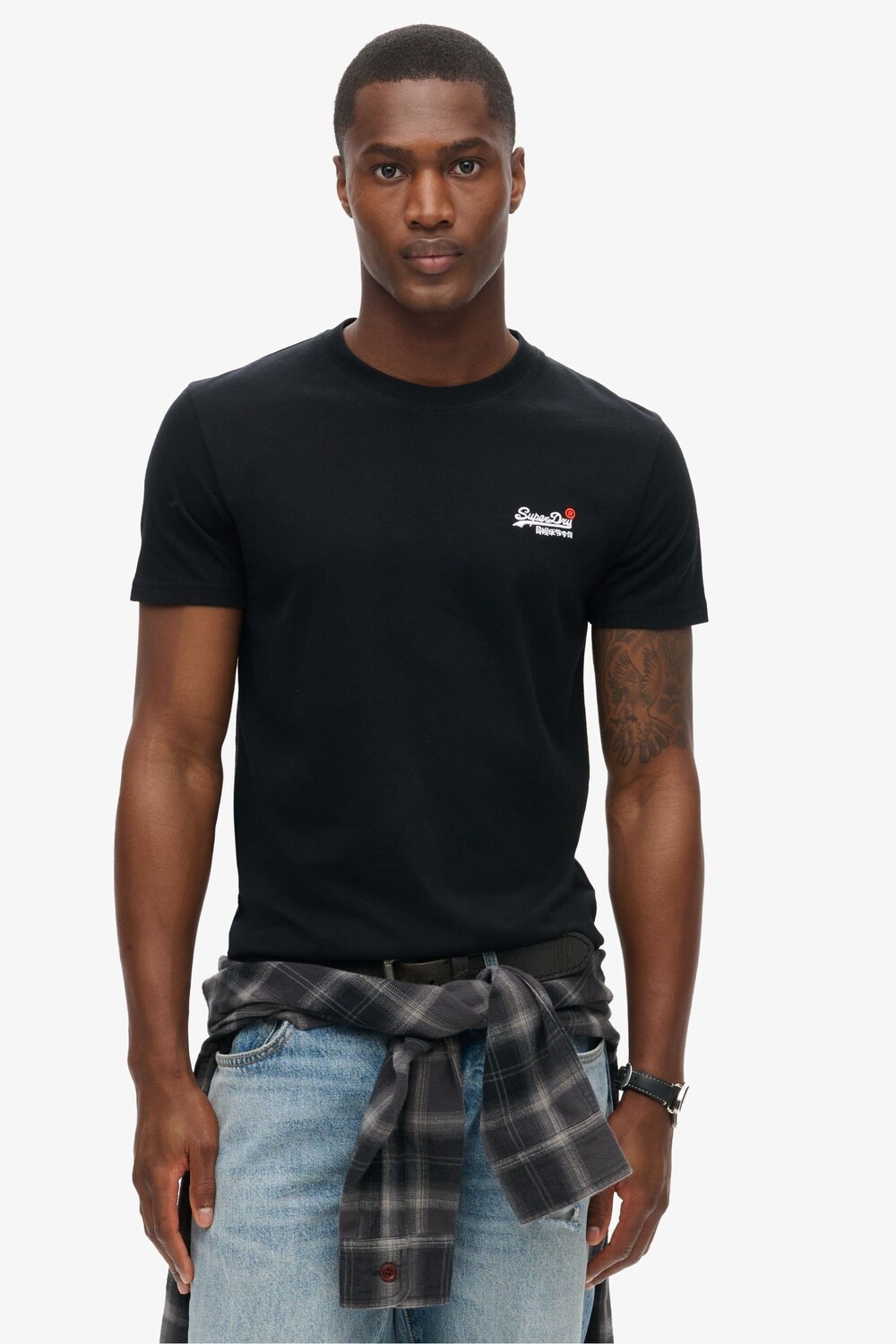 

Футболка из 100% хлопка с контрастной вышивкой Superdry, черный