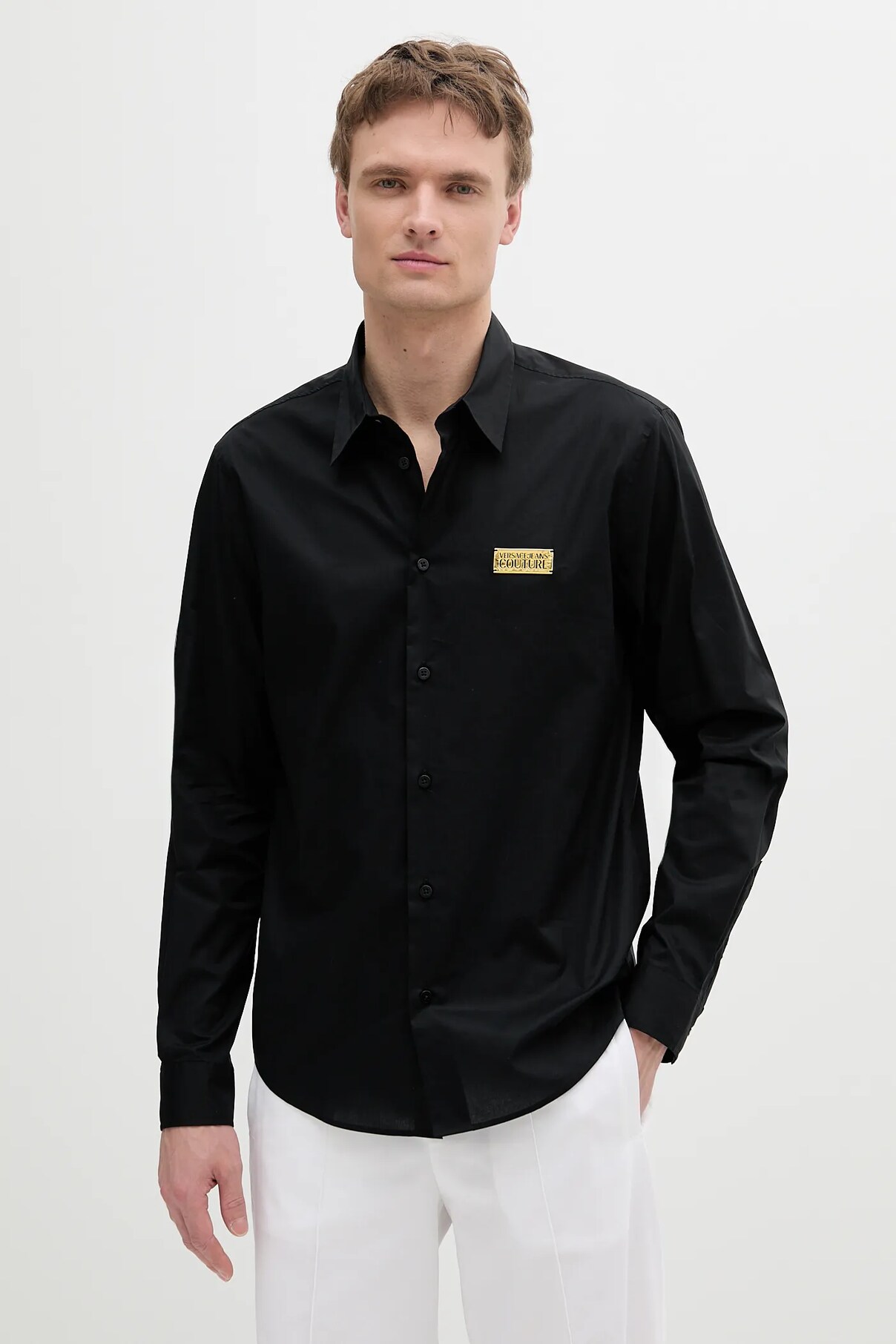

Рубашка из хлопка Versace Jeans Couture, черный