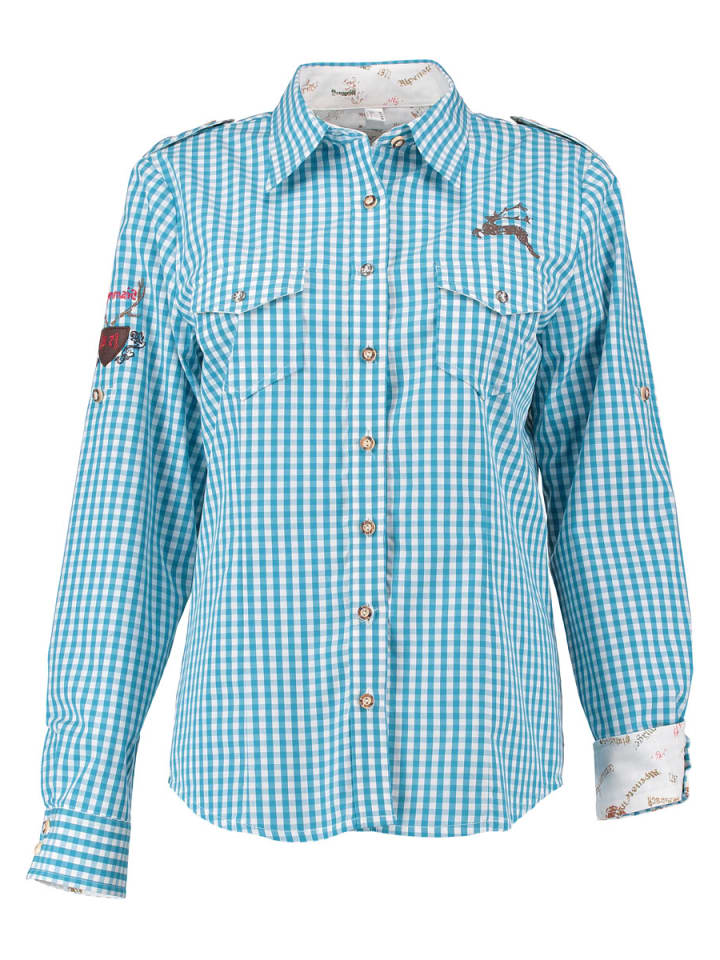 

OS-Trachten Традиционная блузка Fronix бирюзового цвета