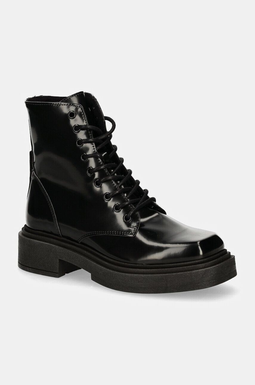 Женские ботинки Steve Madden лакированные на шнуровке, черный