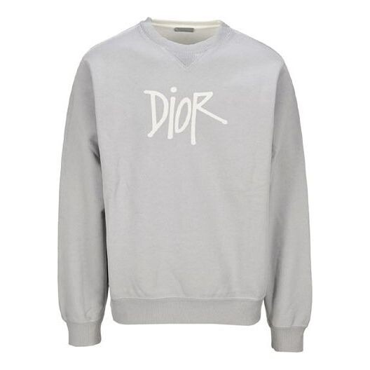 

Толстовка men's graffiti signature printing loose gray Dior, серый