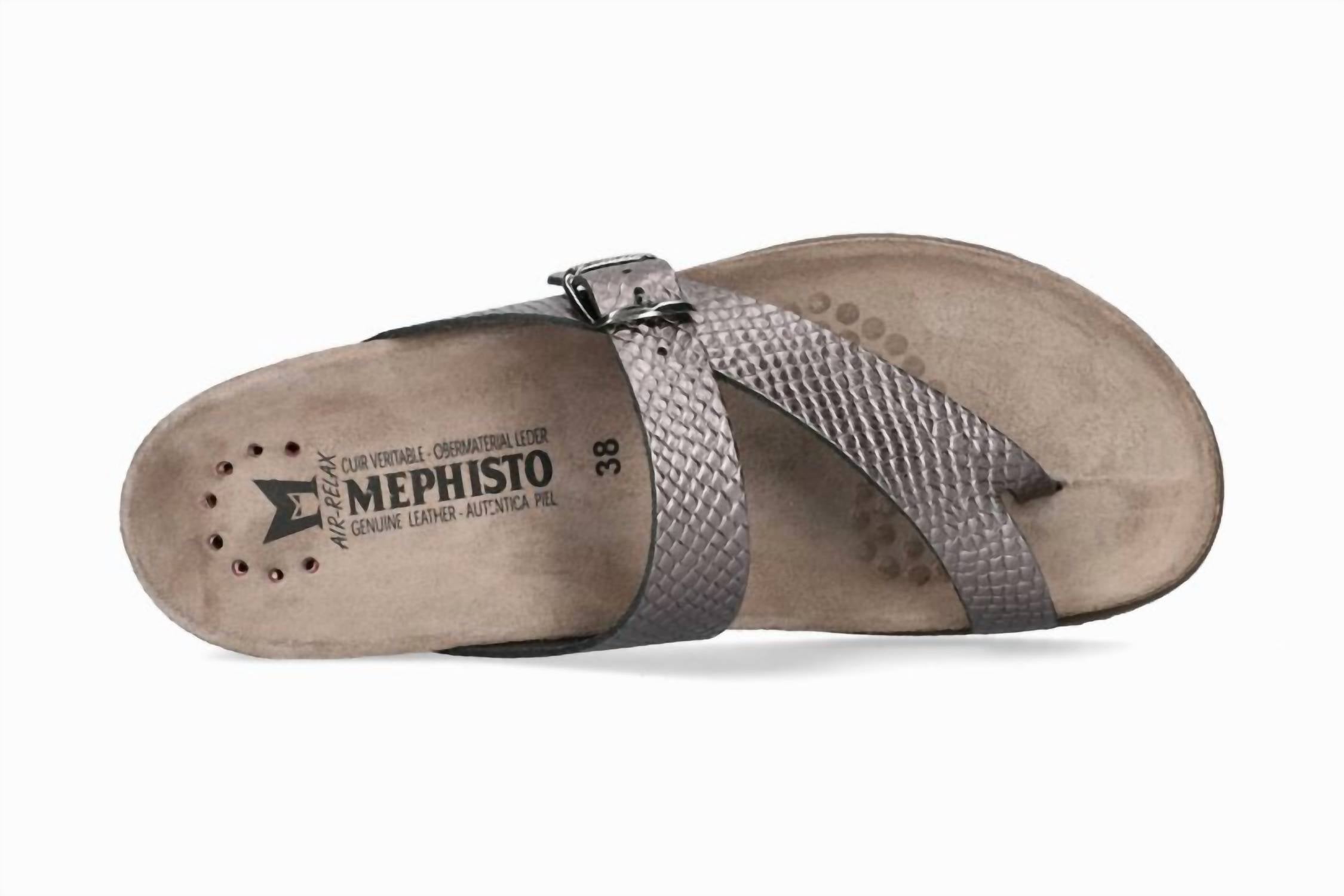 Women's Classic Helen Sandal In Pewter Reptile MEPHISTO, Pewter Reptile — фото 2