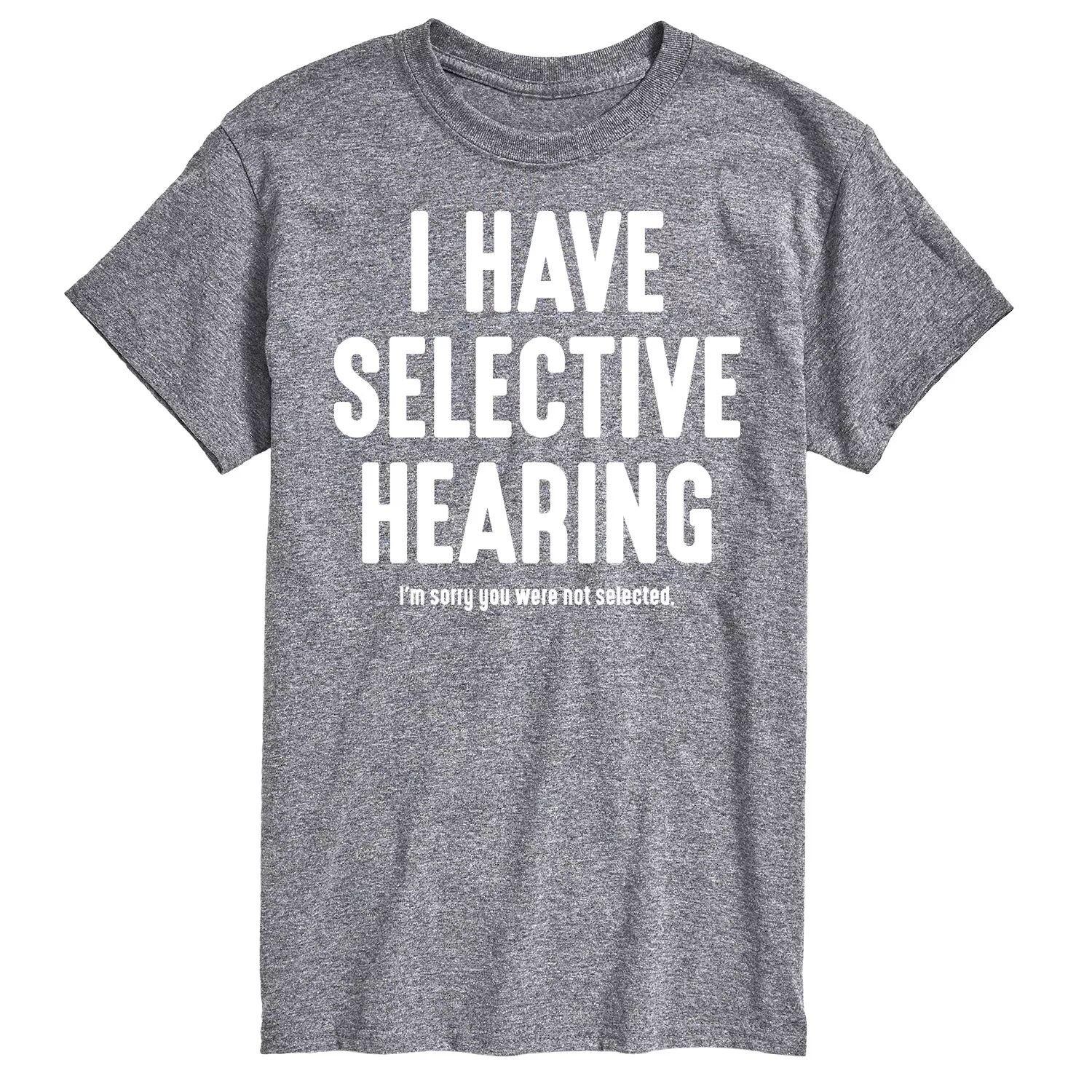 

Футболка Big & Tall Selective Hearing с рисунком Licensed Character, серый