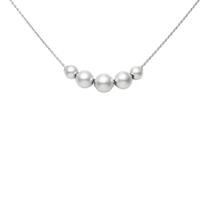 

Ожерелье из жемчуга Akoya унисекс silver MIKIMOTO, серебряный